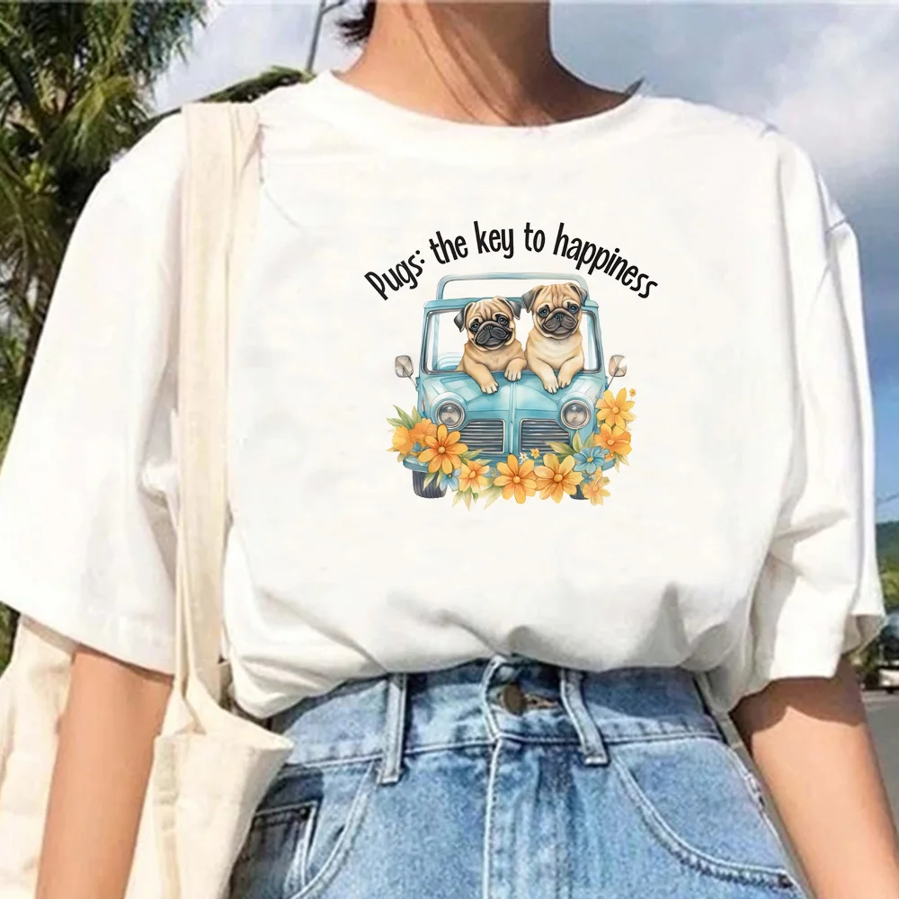 Pug t-shirts women funny designer streetwear t shirt female 2000s funny clothes