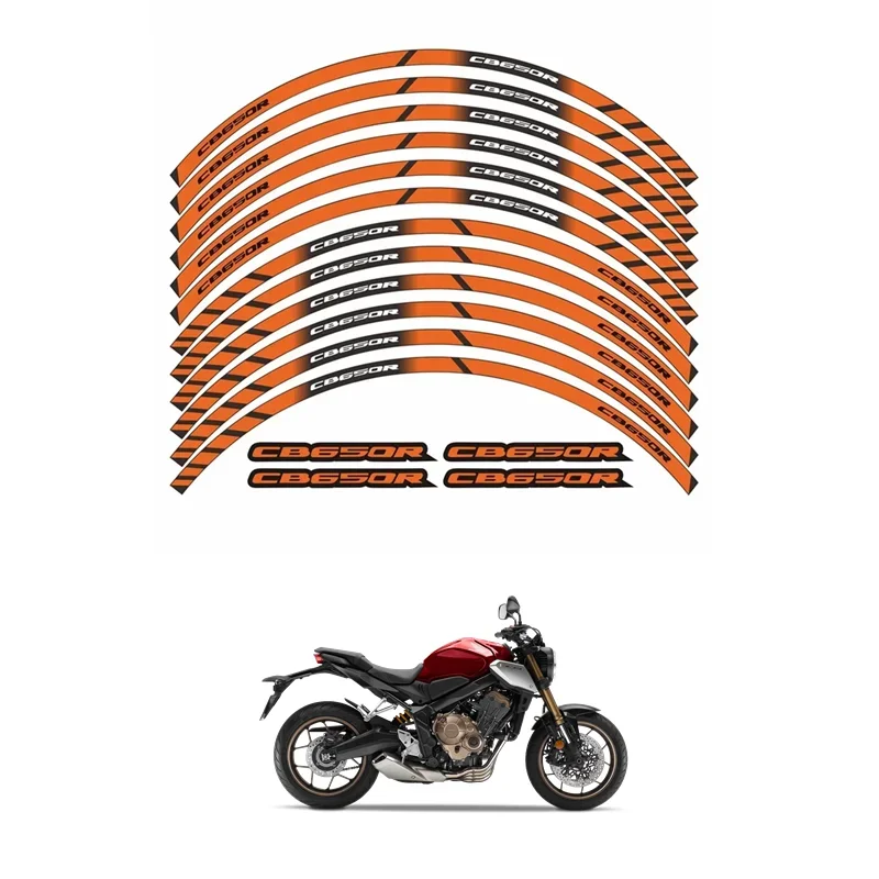 For Honda CB650R CB650 R Motorcycle Parts Contour Wheel Decoration Decal Sticker - Orange