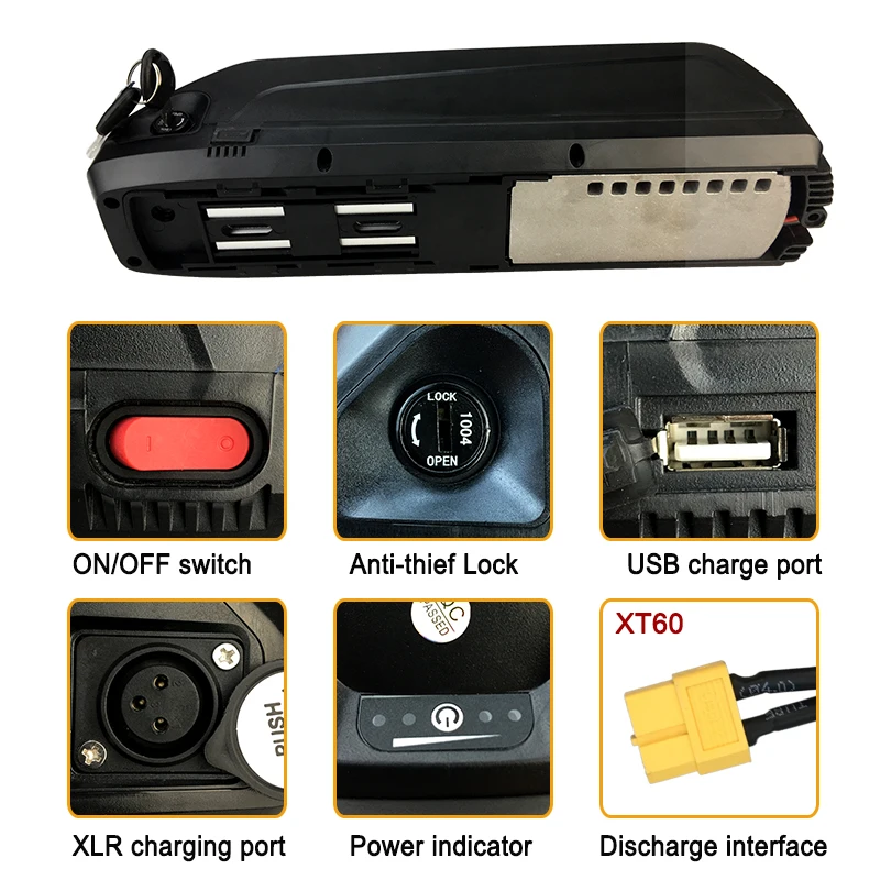 52 فولت 10/15AH بطارية حزمة ل Hailong 18650 خلية 30A BMS 350 واط 500 واط 750 واط 1000 واط بطارية ليثيوم قوية مقاومة للماء