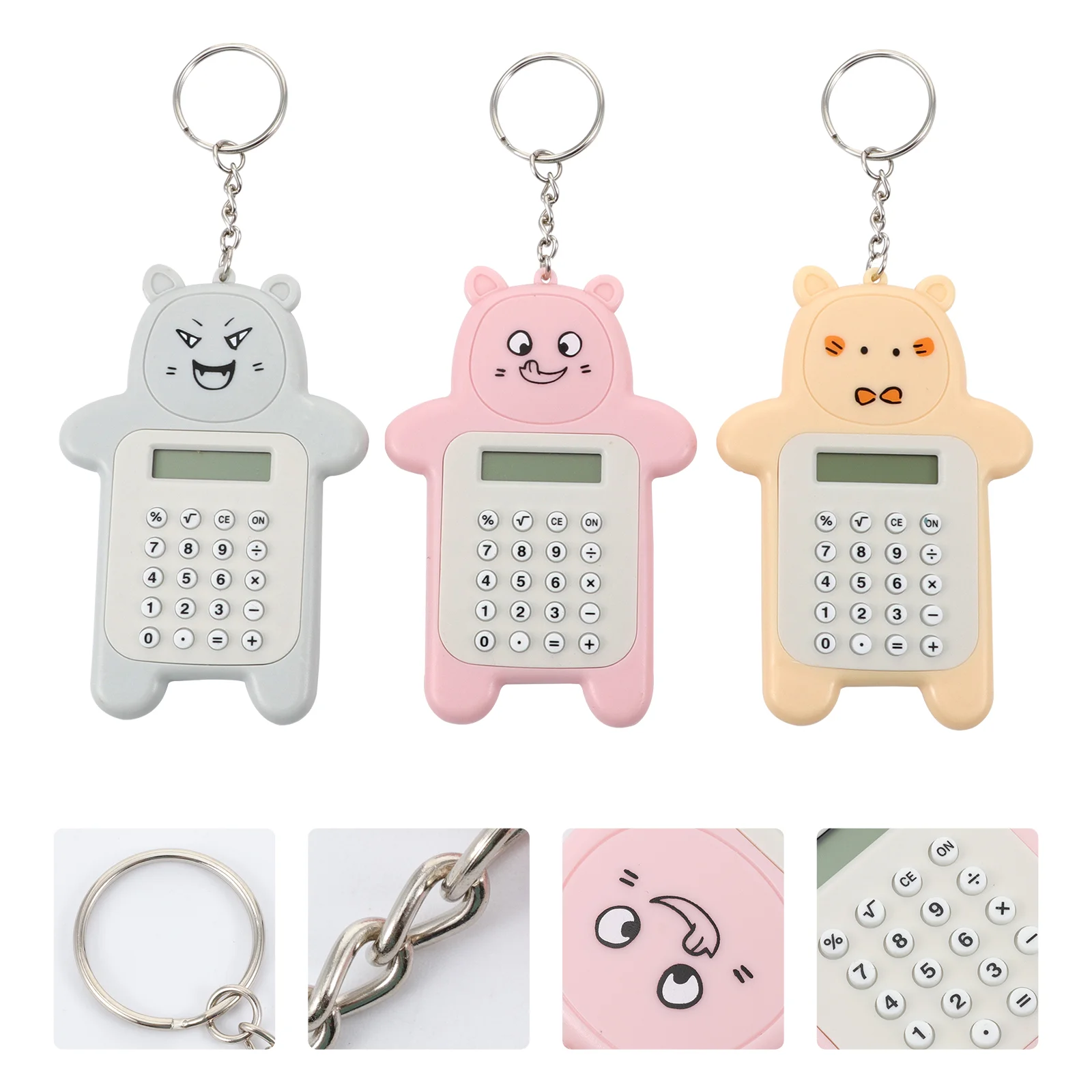 

3 Pcs Arithmetic Calculator Retro Vintage Big Touch Desktop Programmable Cute Christmas for Kids Portable