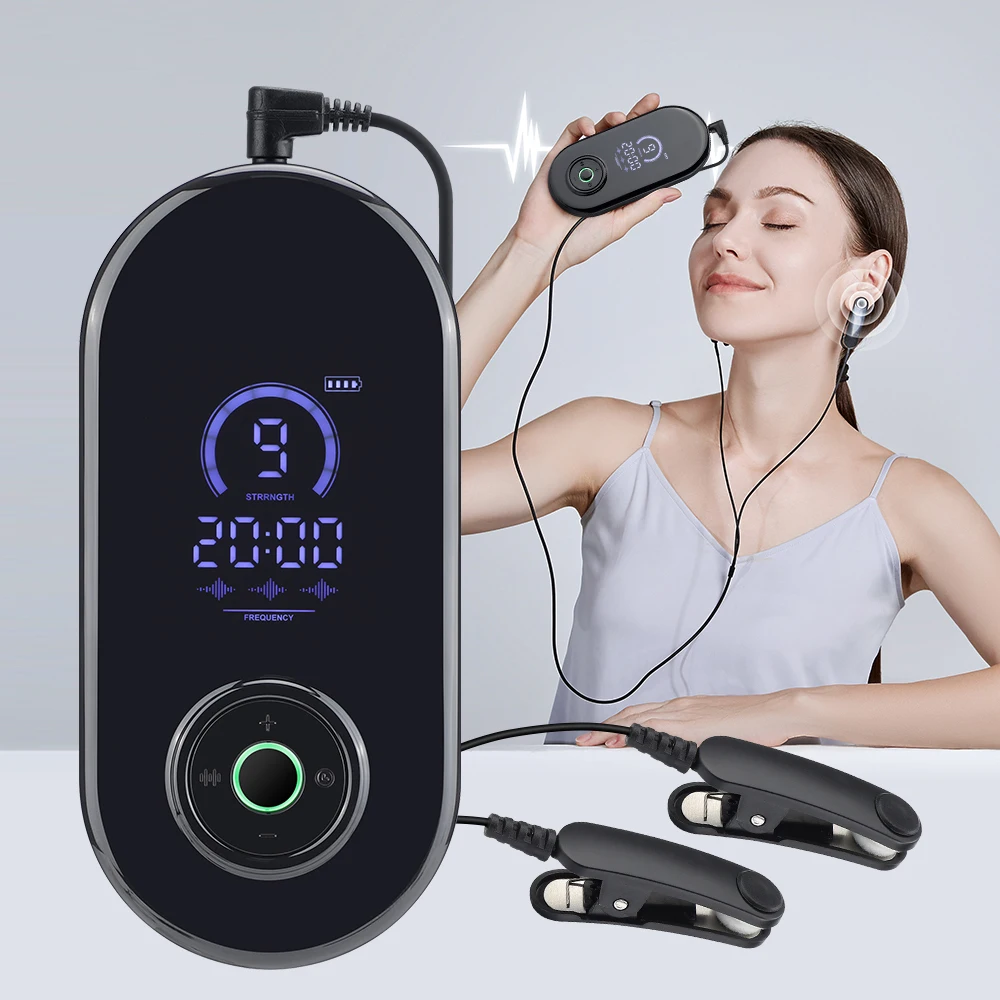 Smart CES Sleep Aid Device Palm Pulse Massager Comfortable Microcurrent Ear Clip Sleep Aid Device Stress Insomnia Anxiety Relief