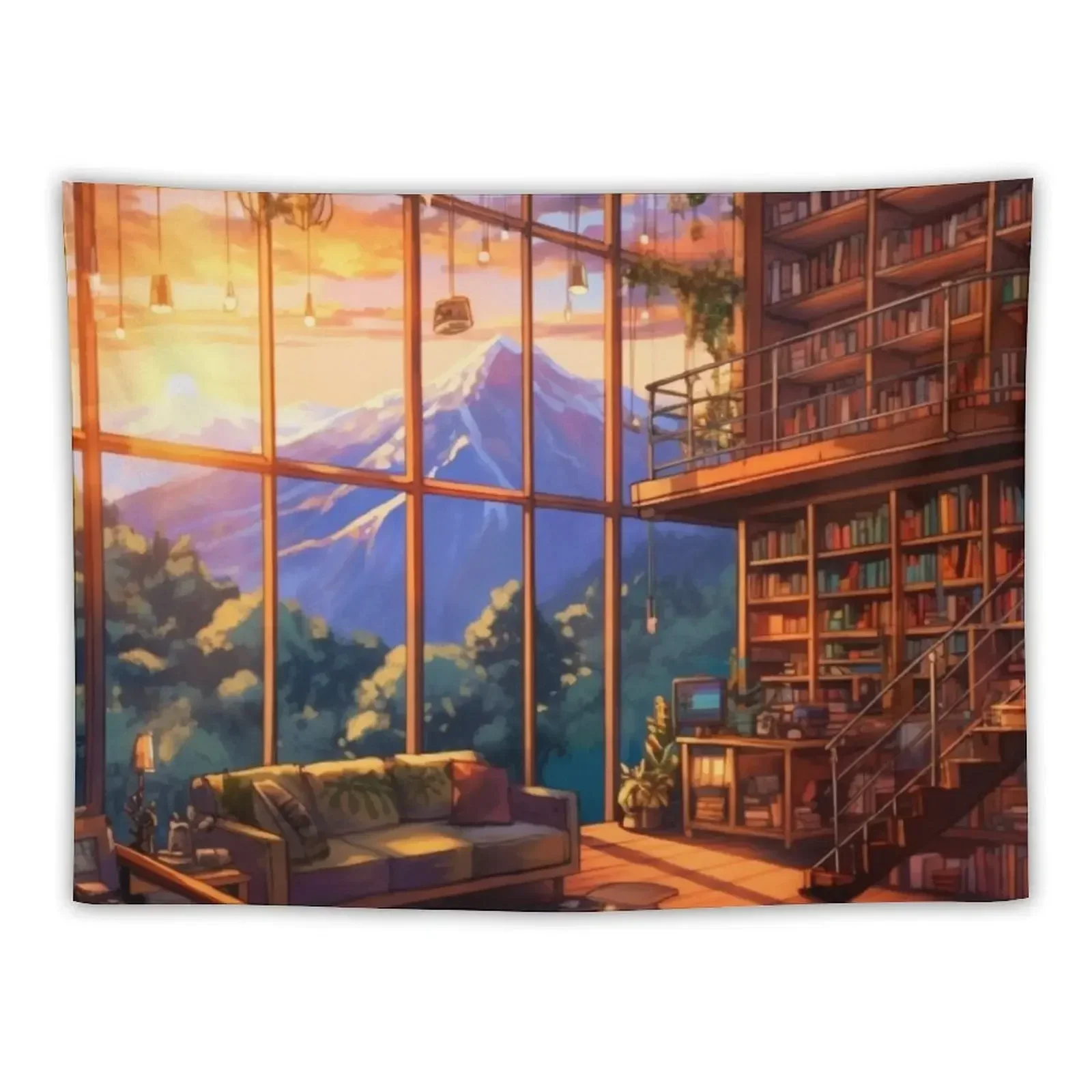 

A dream library Tapestry Hanging Wall Art Mural Aesthetics For Room Tapestry