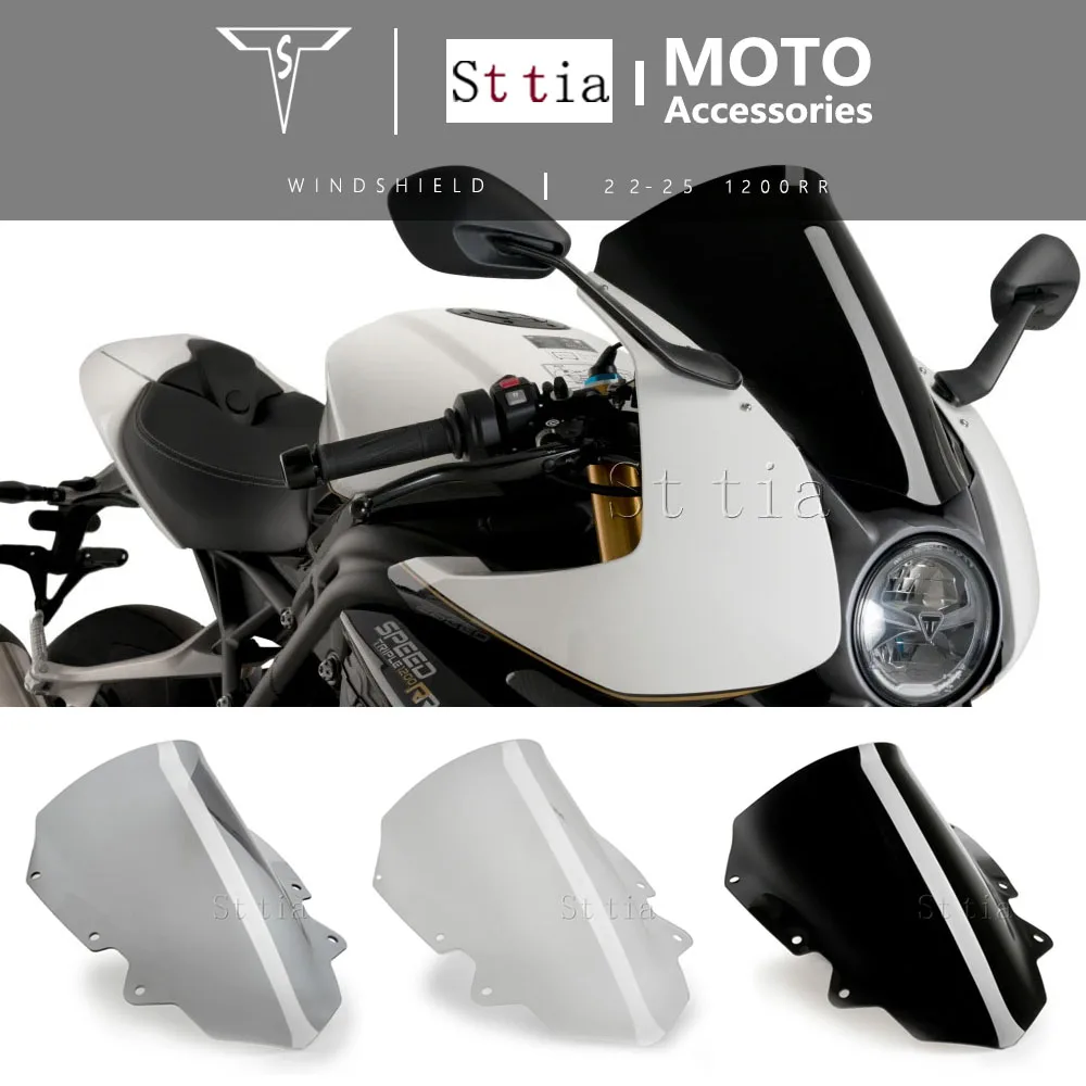 

Переднее ветровое стекло для Triumph Speed Triple 1200RR, гоночное ветровое стекло с приподнятым ветровым стеклом 2022-2025
