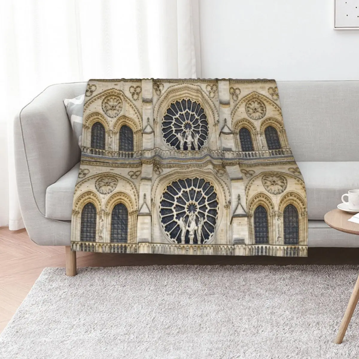 

Notre-Dame Rose Window Throw Blanket Custom Luxury St Softest Furry Blankets
