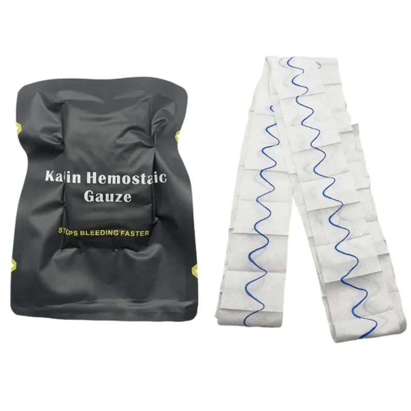 전술 응급 처치 붕대 야외 캠핑 카올린 지혈 거즈 부직포 키토산 거즈 시트