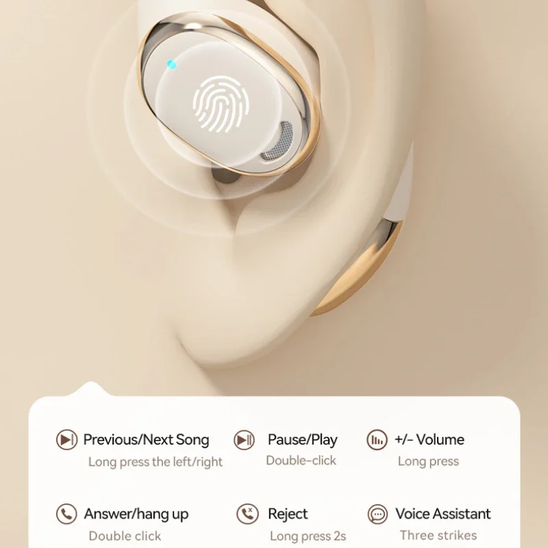 Bone Conduction หูฟังไร้สายเปิดหูแขวนหูฟังบลูทูธคุณภาพเสียงสูง Long Life Electroplated หูฟัง