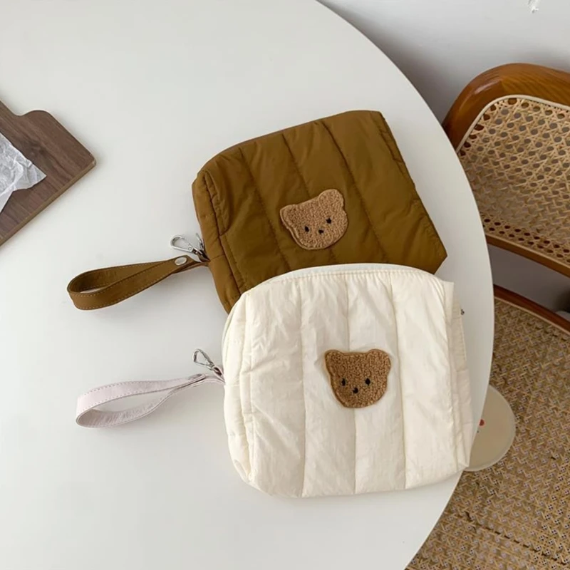 Portable Baby Diaper Bag Newborn Nappy Pouches Cartoon Bear Stroller Hanging Storage Bag Sanitary Diaper Organizer