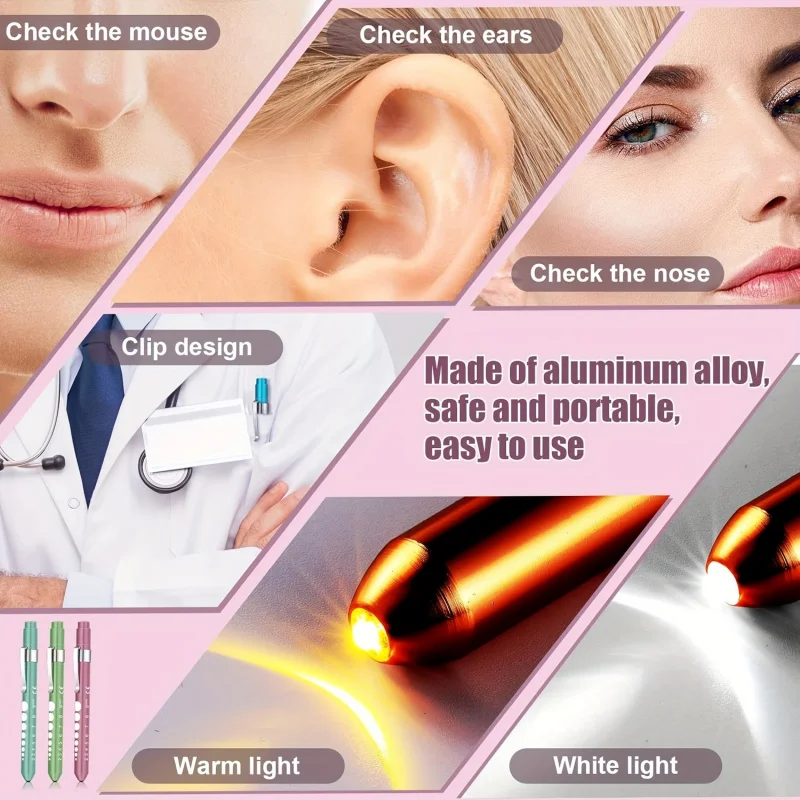 1 Pc，LED Penlight for Nurses Reusable Portable Flashlight with Pupil Size Markers with Pocket Clip Gift for Nurses and Doctors