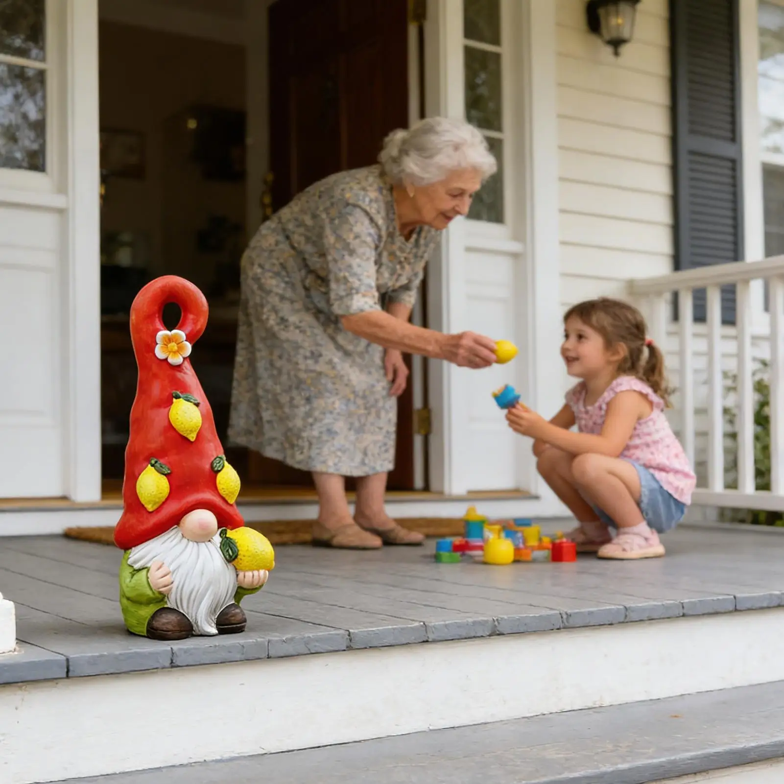 

Керамическая фигурка гнома с фруктовой тематикой, весенняя скульптура гнома для гостиной, спальни, кабинета, детской комнаты, прикроватной тумбочки