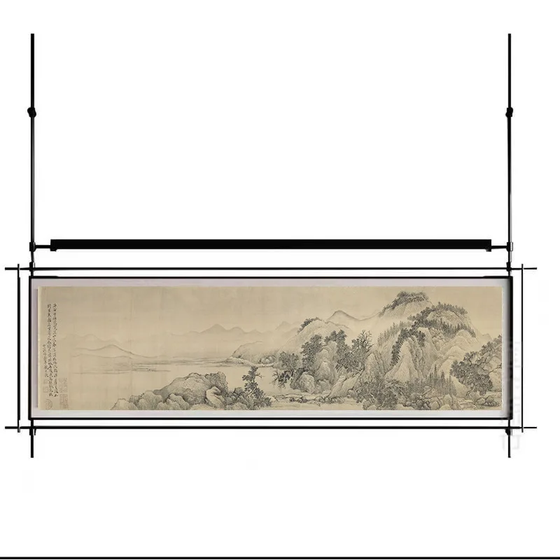 New Chinese high-end retro hanging painting calligraphy and painting belong to the rod decorative painting