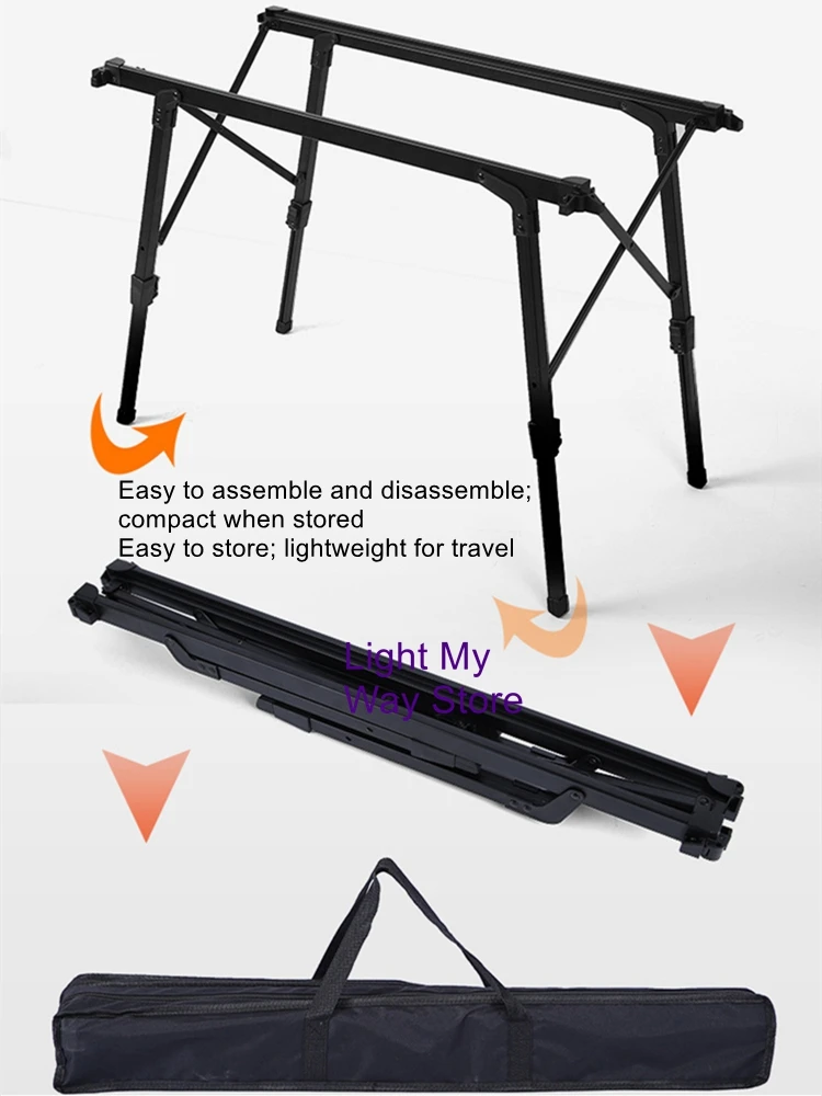 Outdoor Camping Aluminum Alloy Folding Table, Height-Adjustable IGT Table, Portable Picnic Table, Collapsible Grill Table