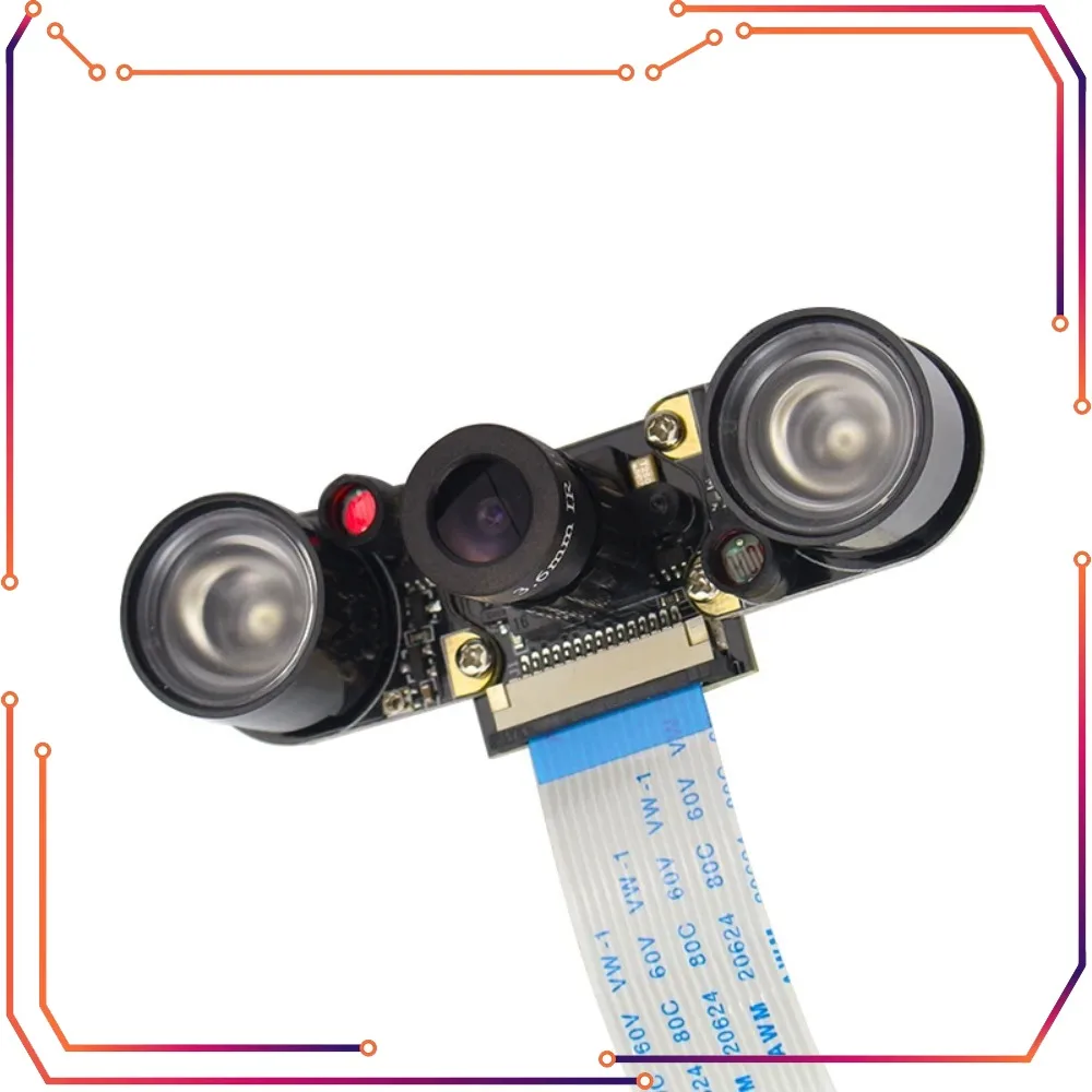 Raspberry Pi Night Vision Camera with 2 Infrared Light 5MP OV5647 Webcam 75 175 IR-CUT Camera for Raspberry Pi 4B 3B+ 3B Zero