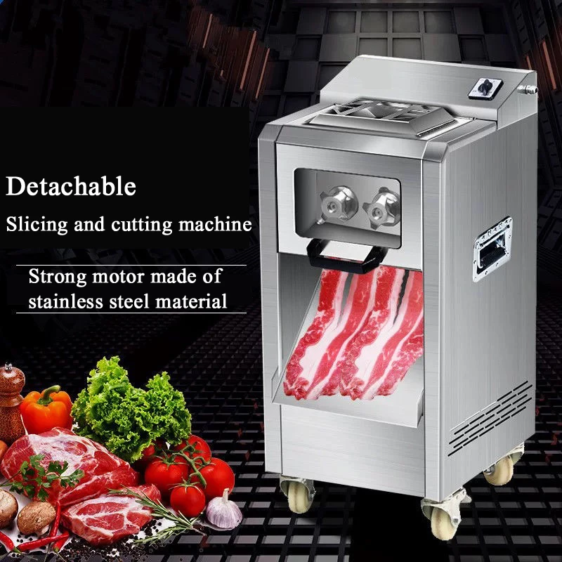 Cortadora automática de carne y carne de alta precisión, cortadora de carne de vacuno, cabra, carne, ampliamente utilizada para corte de carne de res de 220v