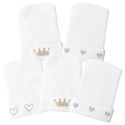 0-3 Month Baby Girls Boy Rhinestones Crown Hat Newborn Childs kids Cotton Knitted love heart Beanies Hats Stuff Baby Accessories