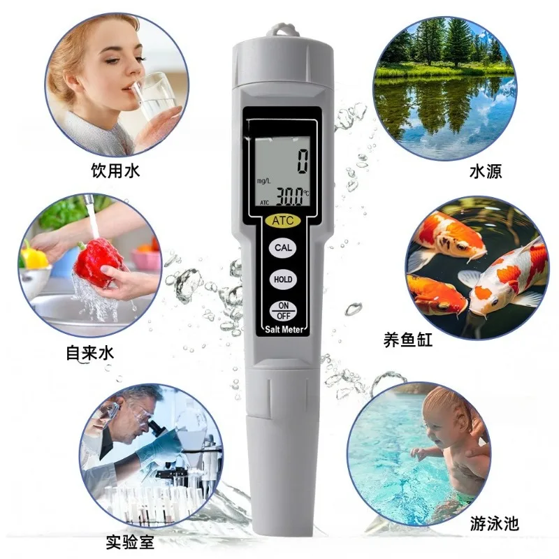 Handheld Digital Salinity Meter CT-3080 Portable Salinometer For Aquarium Salt Water Concentration Testing Instrument