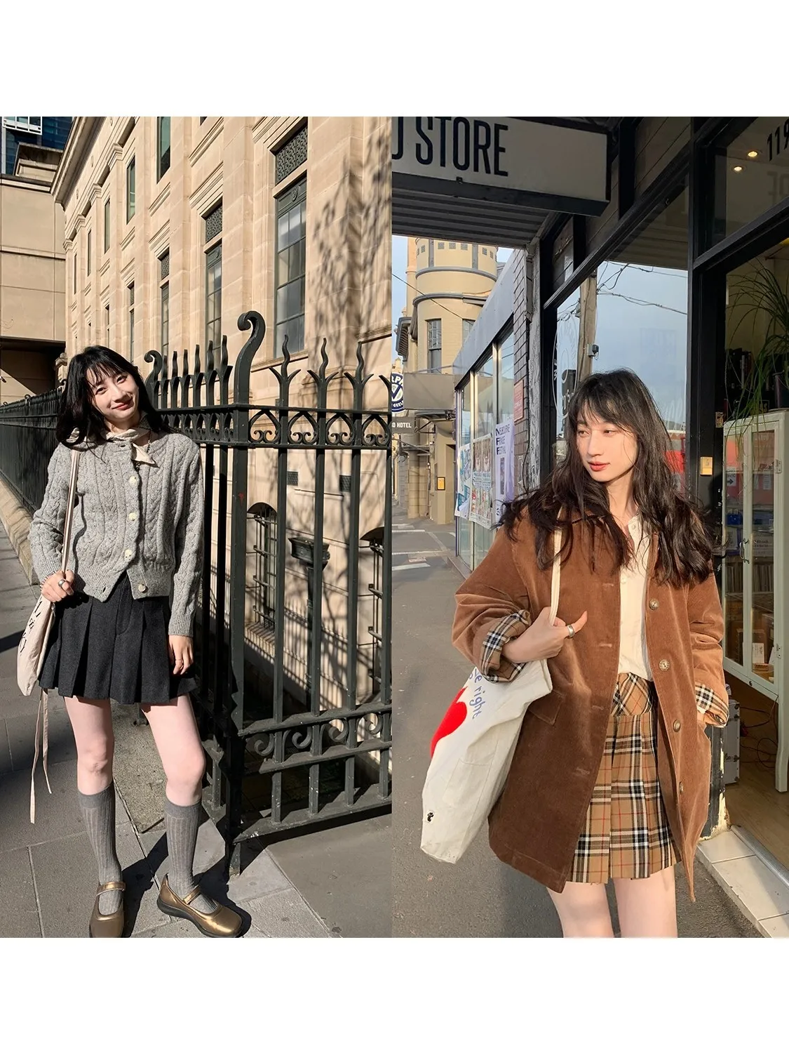 

TETU STU Two-Tone Full Wool High Waist Pleated Skirt College Sle Women's Faion Retro Folded Hemline Slim Fit A-Line ...