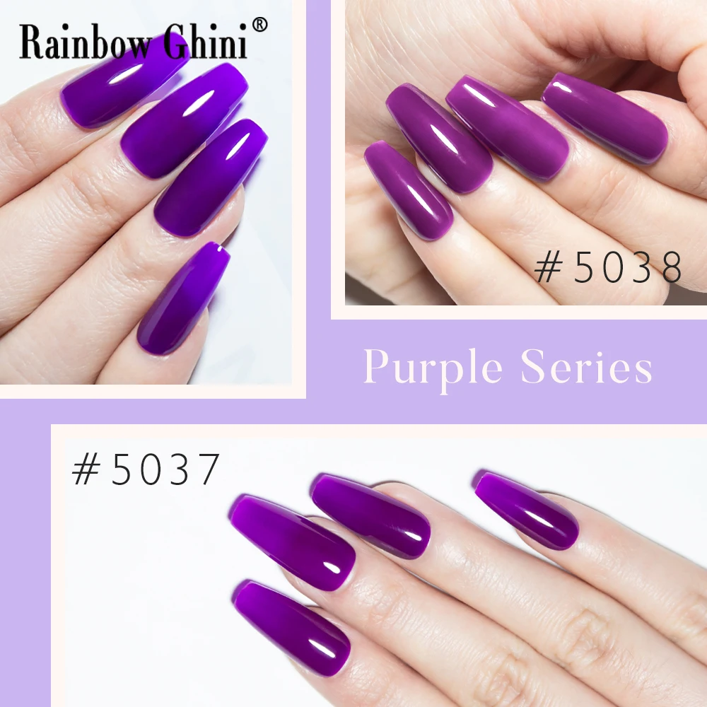 

RG 15ML Rich Violet Gel Polish SemiPermanent Cool And Alluring Purple Color Long Lasting UV Gel Nail HEMA/TPO FREE Nail Art