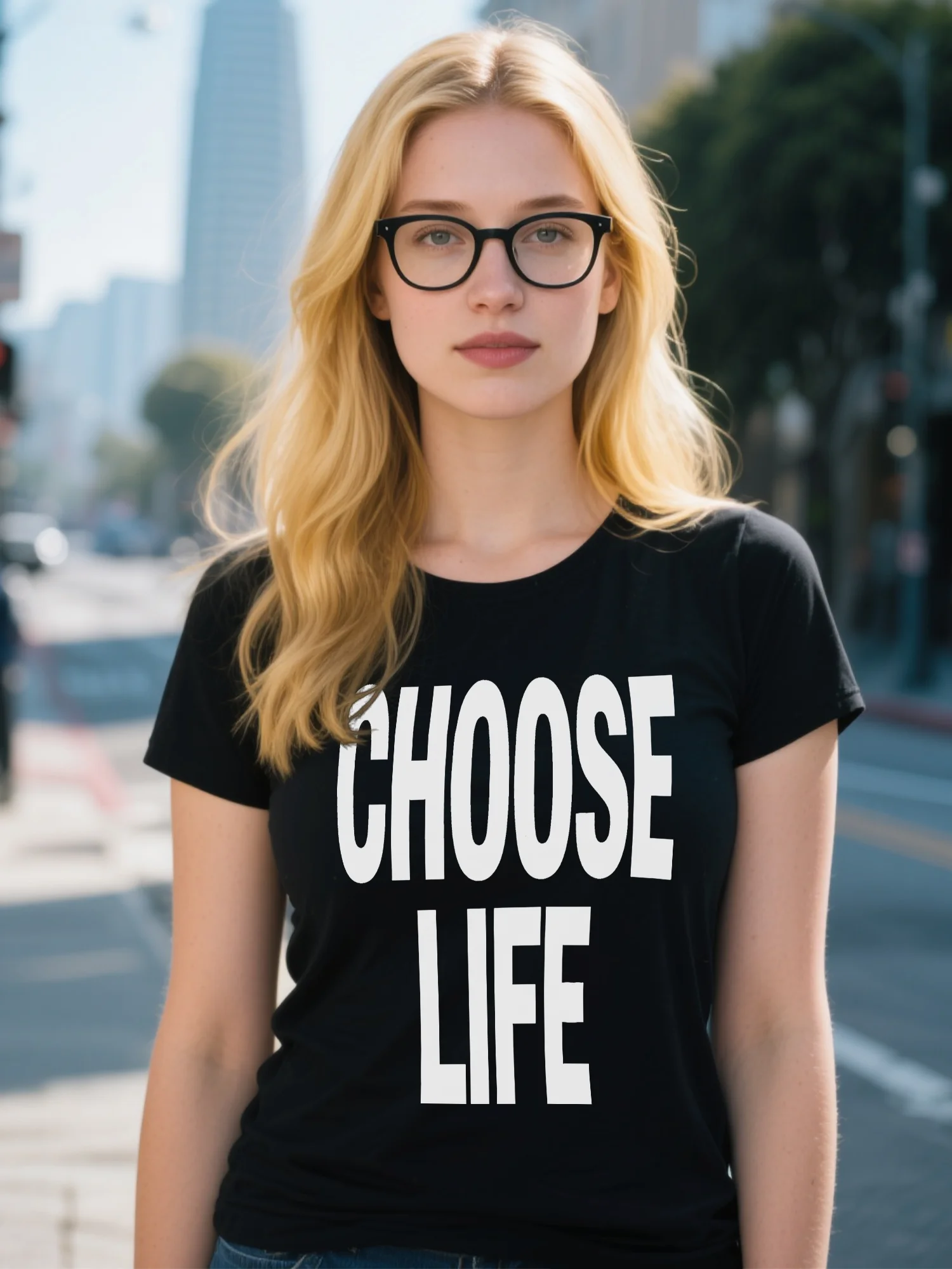 T-shirt streetwear da donna High Street - Stampa pop art nera e tie-dye, tessuto leggero per donna, design unisex