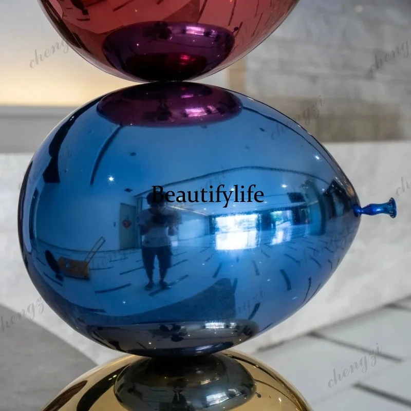TTT Stainless Steel Balloon Sculpture, Hotel Garden Ornaments, Square, Home, Company Decorative Sculpture
