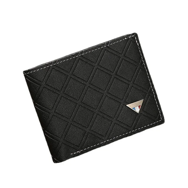 Portefeuille court en cuir souple pour hommes, motif multi-cartes, clip fin, mode américains décontractée, nouveau