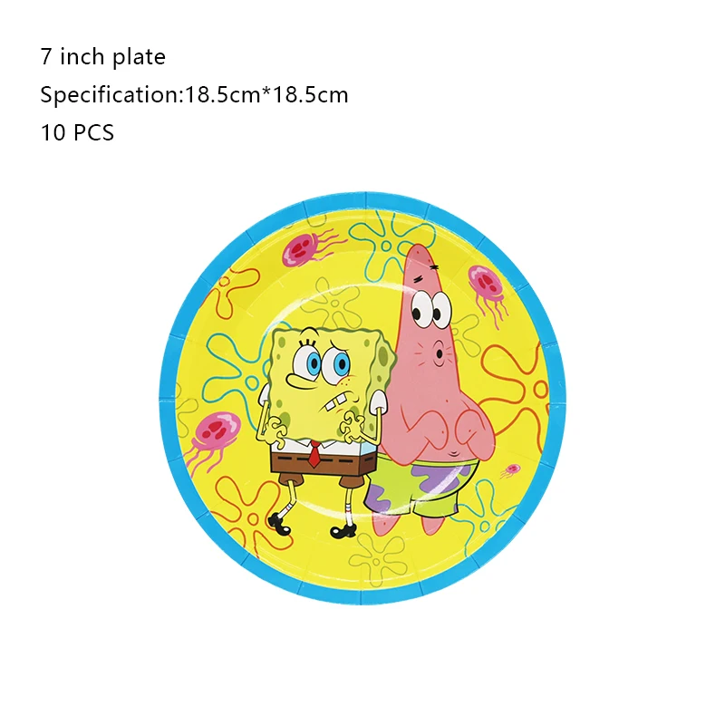 SpongeBob Geburtstag Party Dekoration Aluminium Folie Ballon Für Kind Event Liefert Einweg Geschirr Banner Hintergrund Geschenk