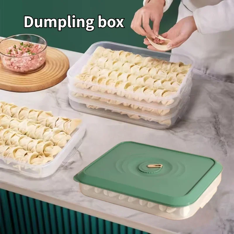 1/3Pcs Multilayer Dumpling Storage Box Freezer Fridge Organizer Food Fresh Keeping Container Kitchen Tool