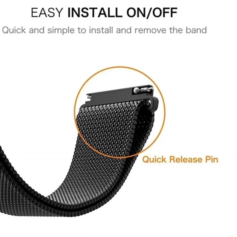 حزام معدني لساعة Garmin Venu 3s Venu41mm 2 plus 2s Band Vivoactive 5 4s Forerunner 245 255s 265s سوار حلقة ميلانو