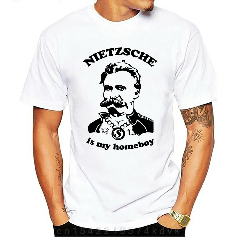 Nietzsche Is My Homeboy T-shirt Hip Hop Novelty Men's Clothing Tee Shirts