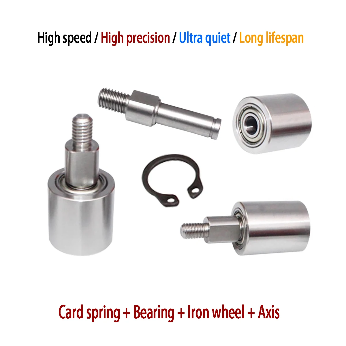 M6M8 Stainless Steel Single-Tooth Roller Vertical Guide Wheel for Sanding Belt Machine,Double-Bearing Roller With Shaft