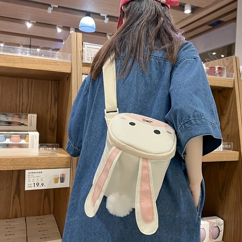 1PC Cute cartoon torba ucho królika dla kobiet, torba crossbody dla dziewczynek, kochanie, duża pojemność torba na ramię