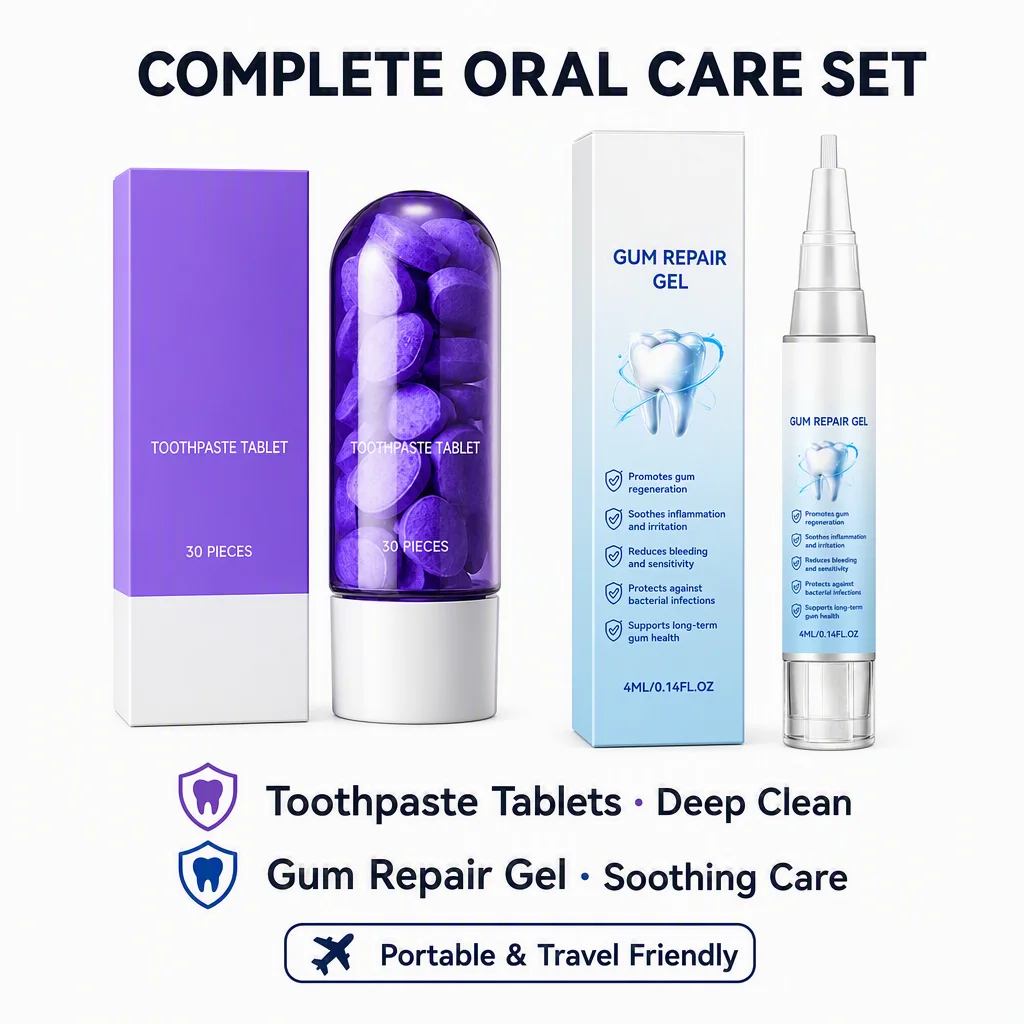 Mint Flavors Toothpaste Tablets Gum Care Gel Set Improve Bad Breath Remove Smoke Stains Fresh Oral Hygiene Gentle Teeth Serum