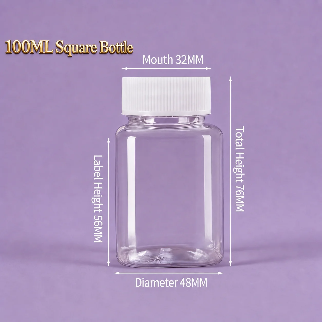 Diy Craft Beads Storage Bottle Airtight Pet Storage Bottle Small Container Leakproof Square Storage Bottle For Home Organization