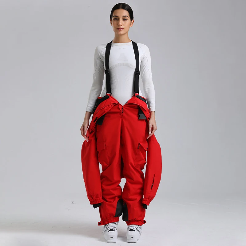 في الهواء الطلق الرياضة الجبلية الإناث التزلج بذلة الشتاء مقاوم للماء المرأة قطعة واحدة بدلة الثلوج يندبروف امرأة على الجليد وزرة