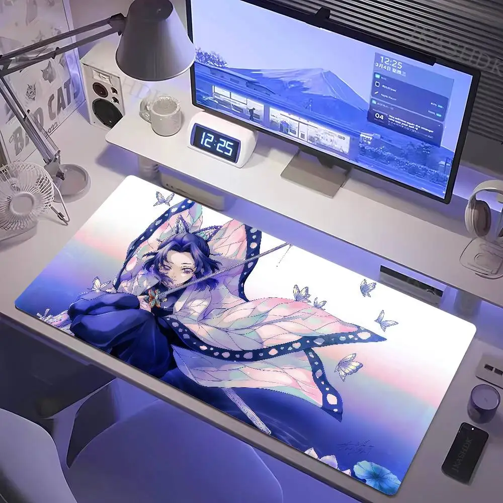 Demon Slayer Swordsmith Village Gaming Mouse Pad Large Rubber Keyboard Desk Mat With 2MM Stitched Edge Design
