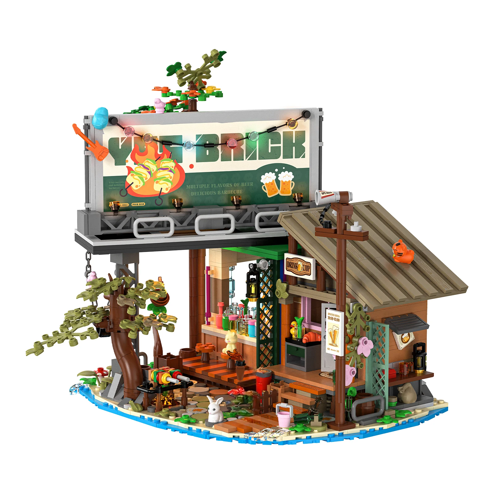 Klocki konstrukcyjne WLtoys Pier Bar House 1108 elementów Mini klocki Dekoracja domu Zabawki DIY Prezenty dla dzieci i dorosłych 6032