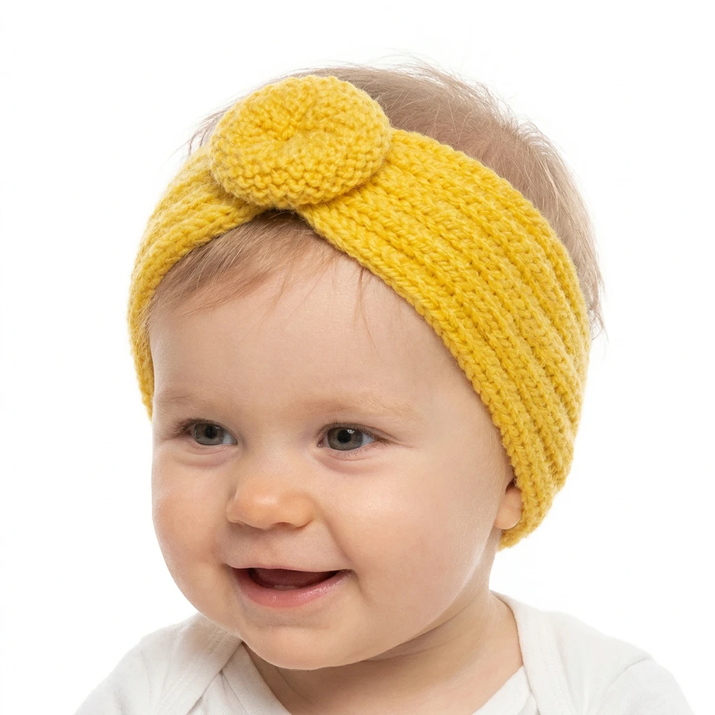 

Cute Baby Knitted Headband Winter Warm Ear Warmer Donut Knot Headwrap Newborn Infant Toddler Girls Soft Stretchy Hair Accessory