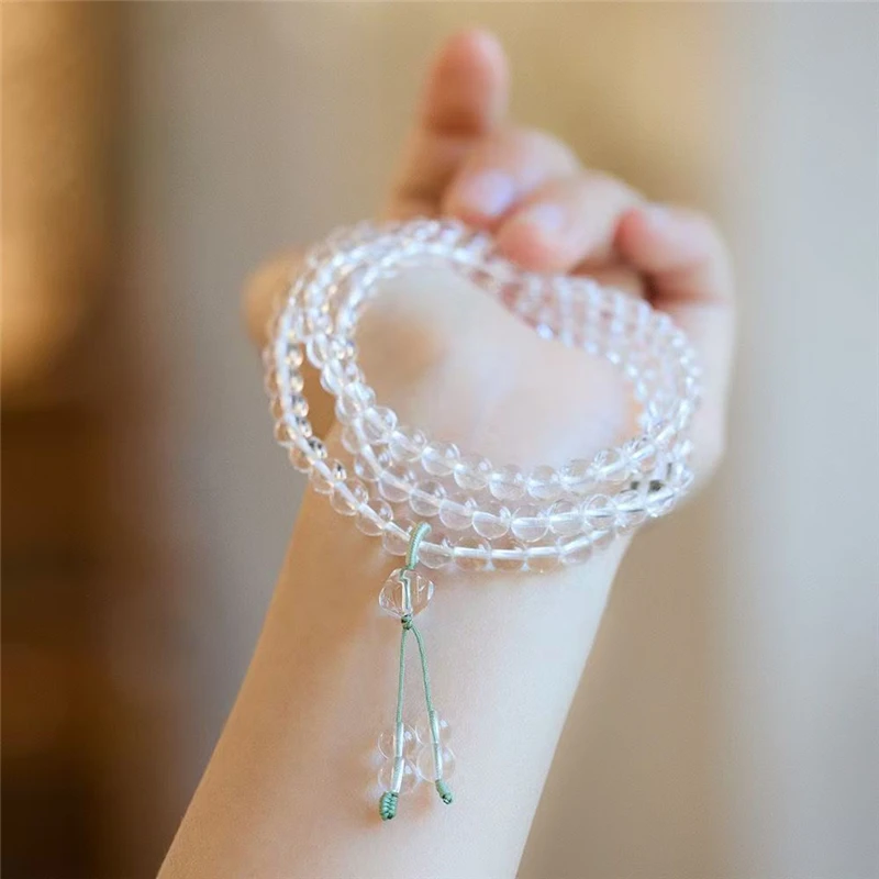 Ethnic style handicrafts, high-quality white crystal multi circle bracelets, exquisite accessories, auspicious accessories, gift