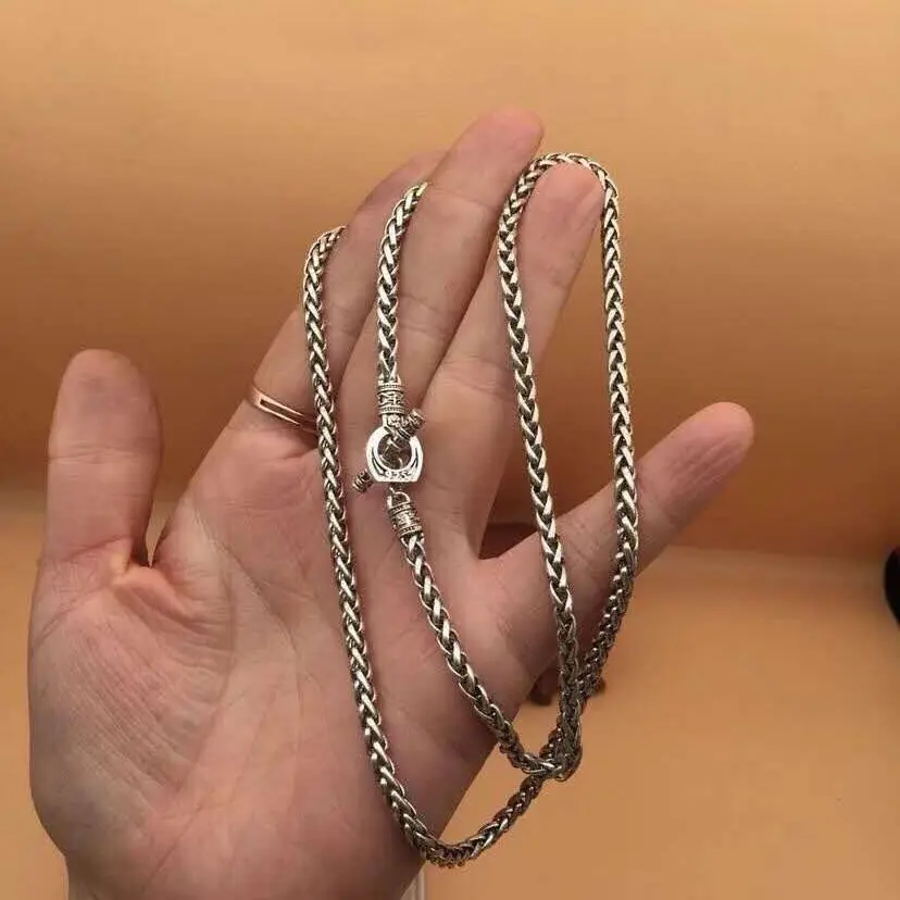 Chinese vintage assorted silver woven chain women's sweater chain men's fashion personality decorative chain