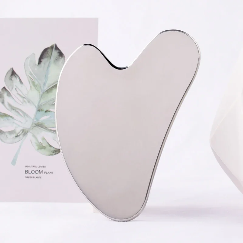 الفولاذ المقاوم للصدأ الوجه غواشا كشط العناية بالوجه رفع أدوات مساج المضادة للتجاعيد الجلد تشديد التبريد مُدلك سلوليت أداة #4