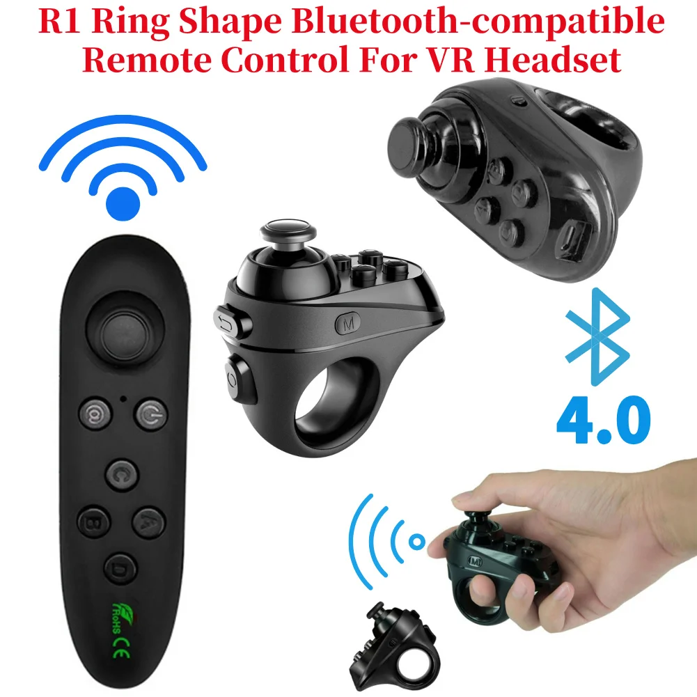 R1 Ring Shape Bluetooth-compatible VR Remote Controller Wireless Gamepad USB Charging Cable For iPhone Android Phone VR Headset