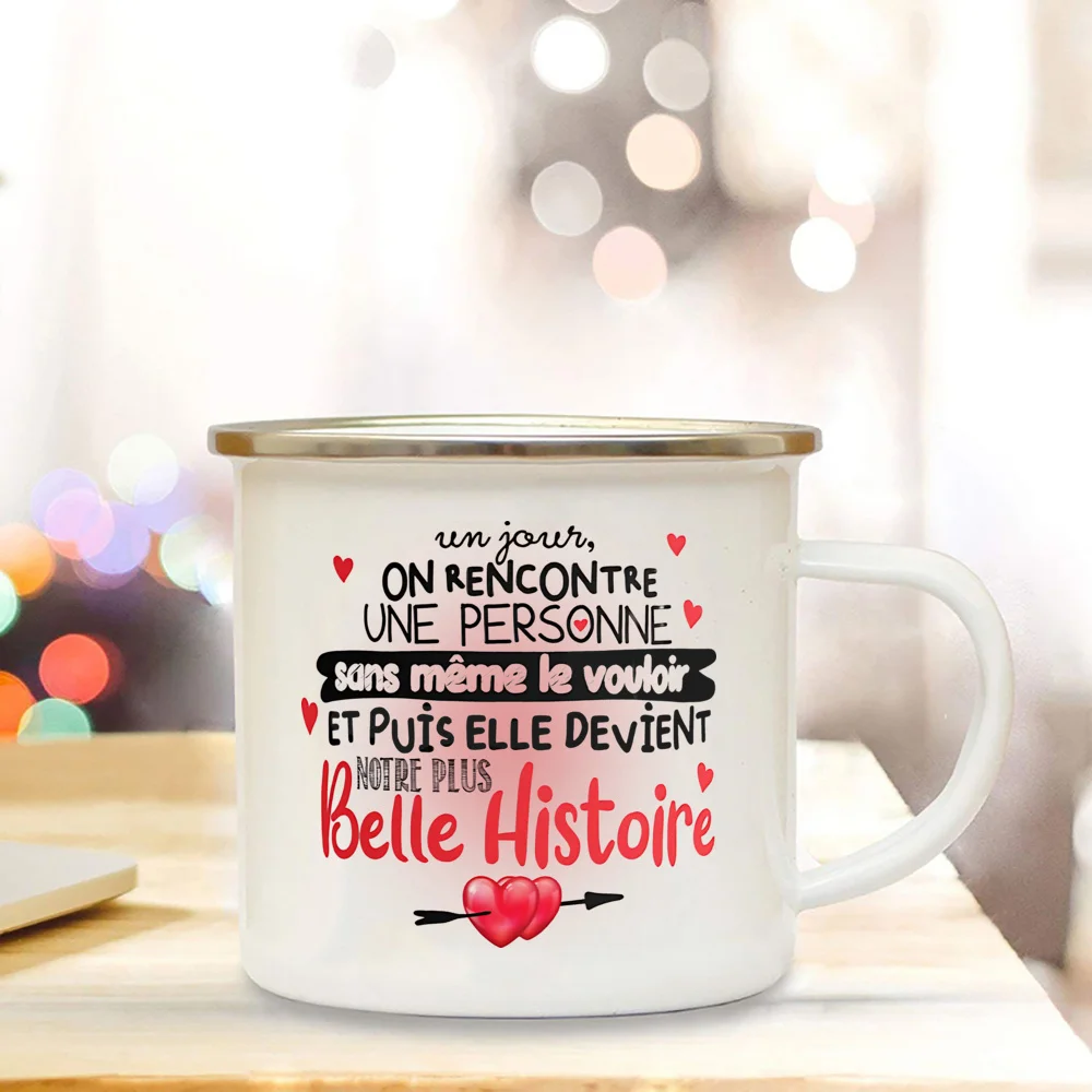 Love Beautiful Story Cup Message Funny Humor Gift Idea for Couple Lovers Husband Wife Valentine's Day Cips Boyfriend Girlfriend