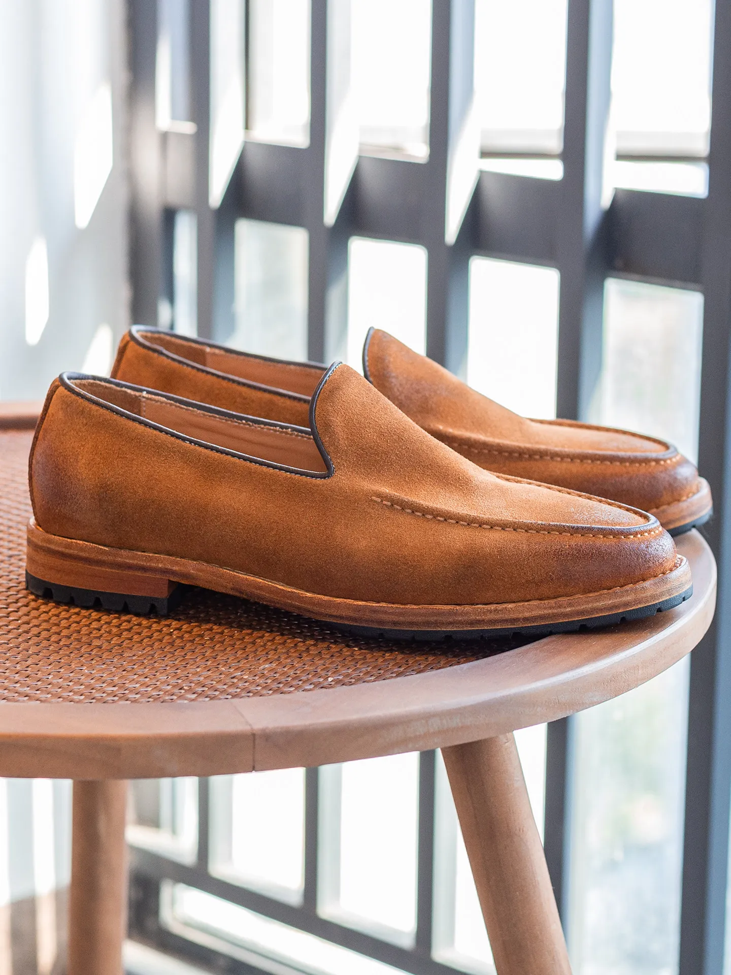 

Suede Leather Loafers Men's Goodyear Slip-on Casual Lazy Shoes All-match Comfortable Breathable Shoes With Leather Sole