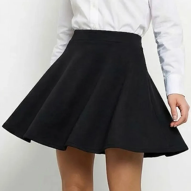 Vintage Imitation Suede Skirts Woman Autumn Winter Versatile Loose A-Line Skirts Female Solid Color Casual Zipper Umbrella Skirt
