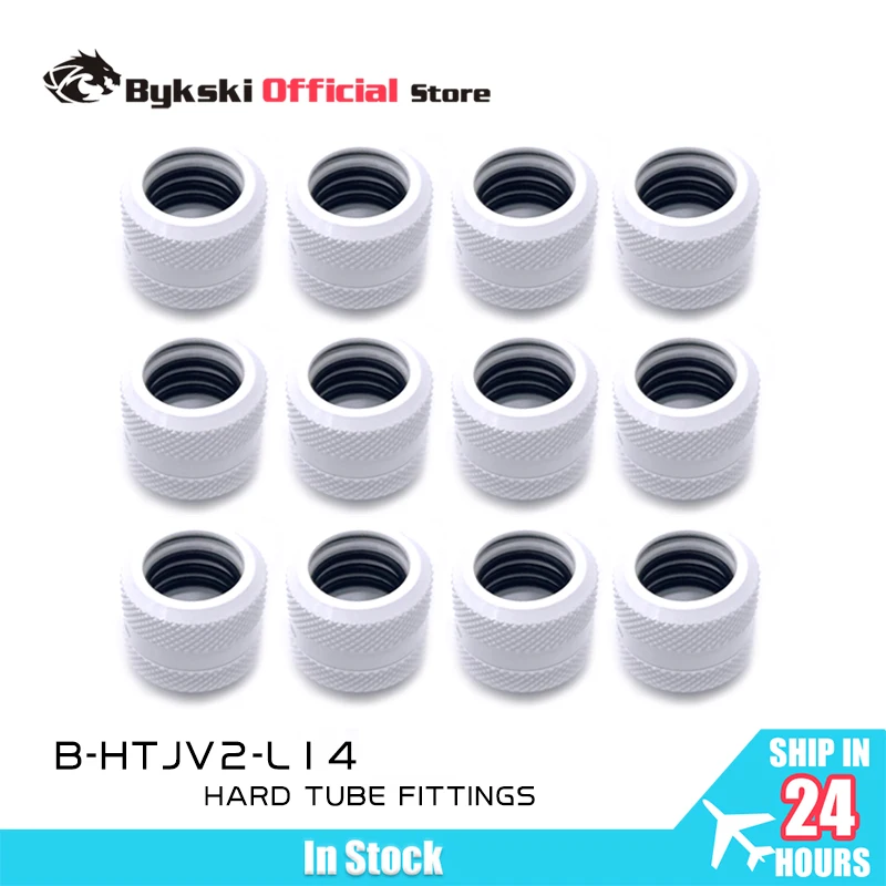 Bykski 12/16pcs Hard Tube Fitting OD12mm OD14mm OD16mm Hand Compression Brass G1/4'' Joint Use for PMMA PETG Acrylic Rigid Pipe
