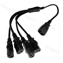 1 pcs High Quality IEC 320 C14 Male Plug to 4XC13 Female Y Type Splitter Power Cord , C14 to 4 x C13, 250V/10A