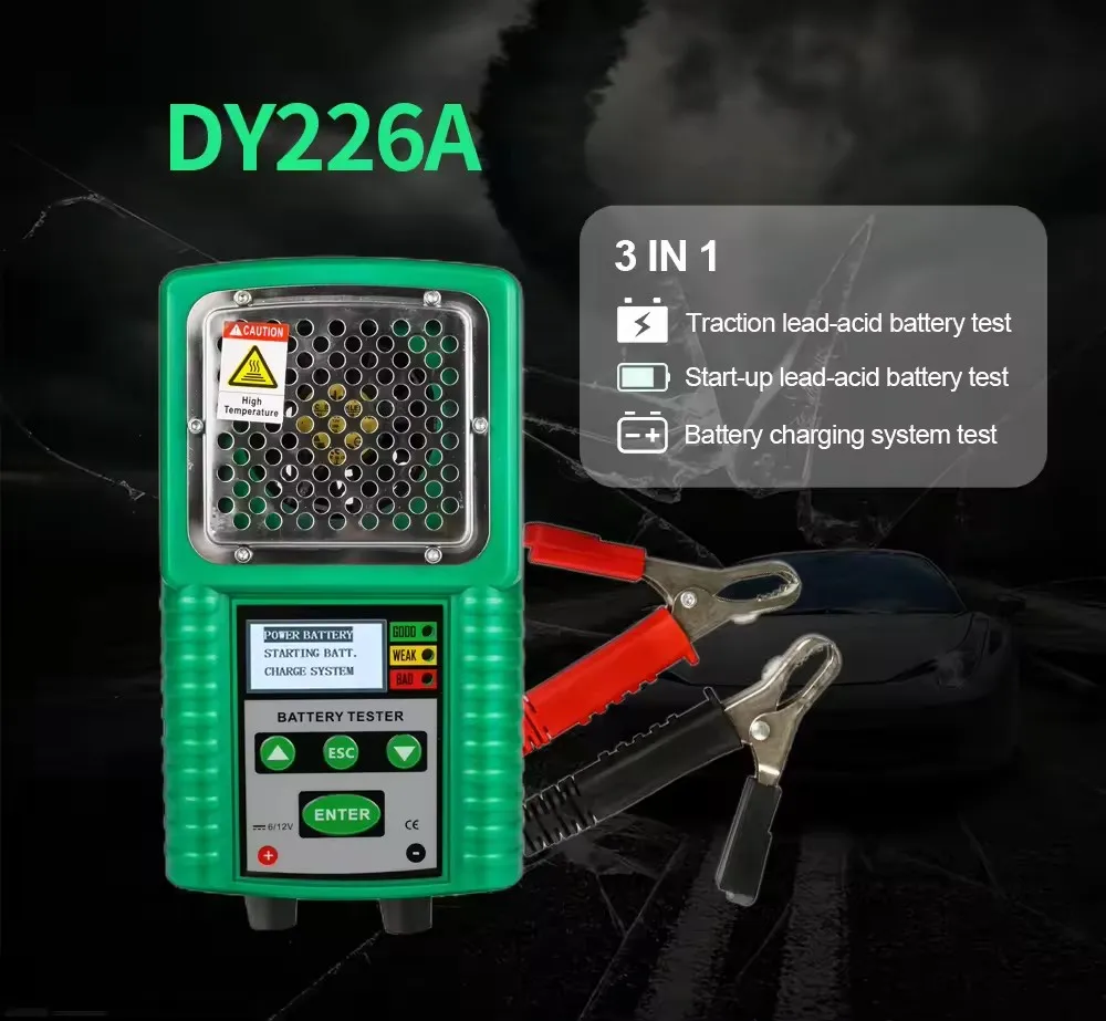 

New DY226A 6V 12V Car Battery Tester 3 in 1 Traction DC Power Load Starting Charge CCA Test Automotive Battery Analyzer Tool