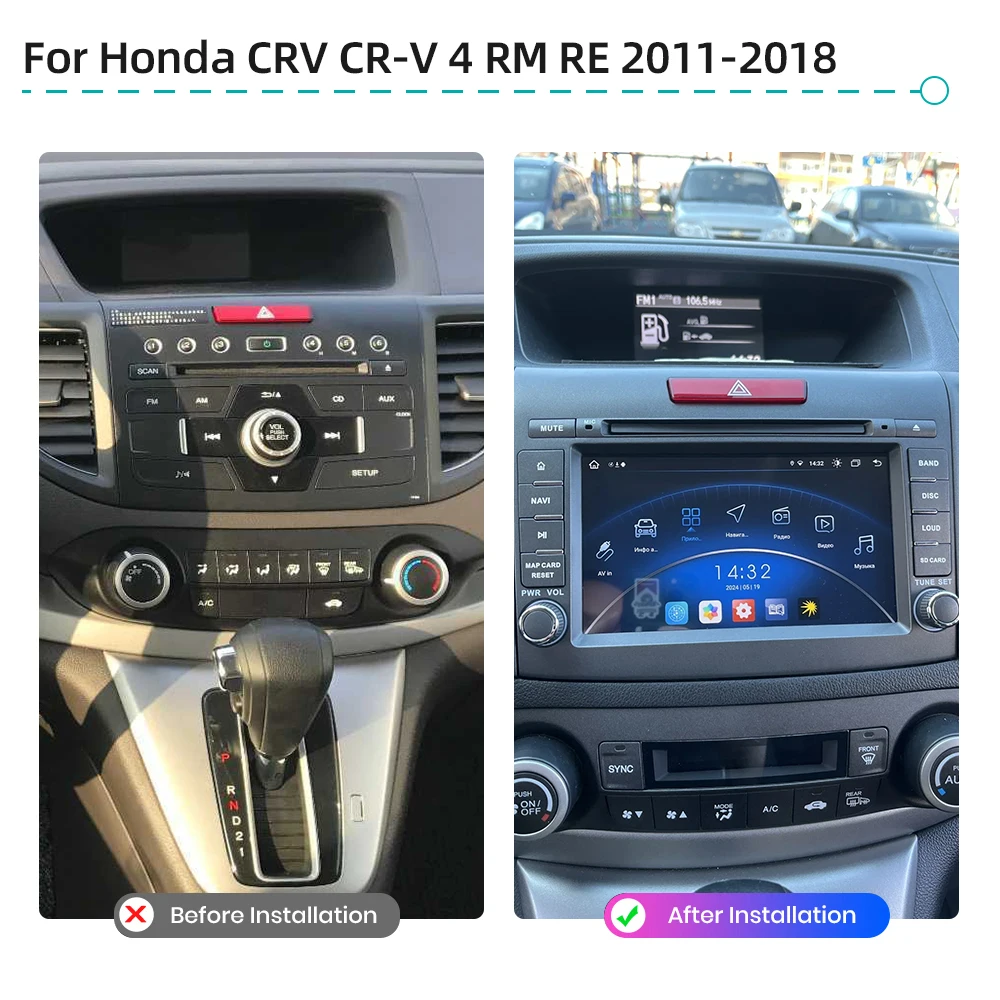 أندرويد 13.0 راديو السيارة لهوندا CRV CR-V 4 RM 2011-2018 CarPlay WiFi 4G بلوتوث نظام تحديد المواقع والملاحة DSP ستيريو مشغل وسائط متعددة #2