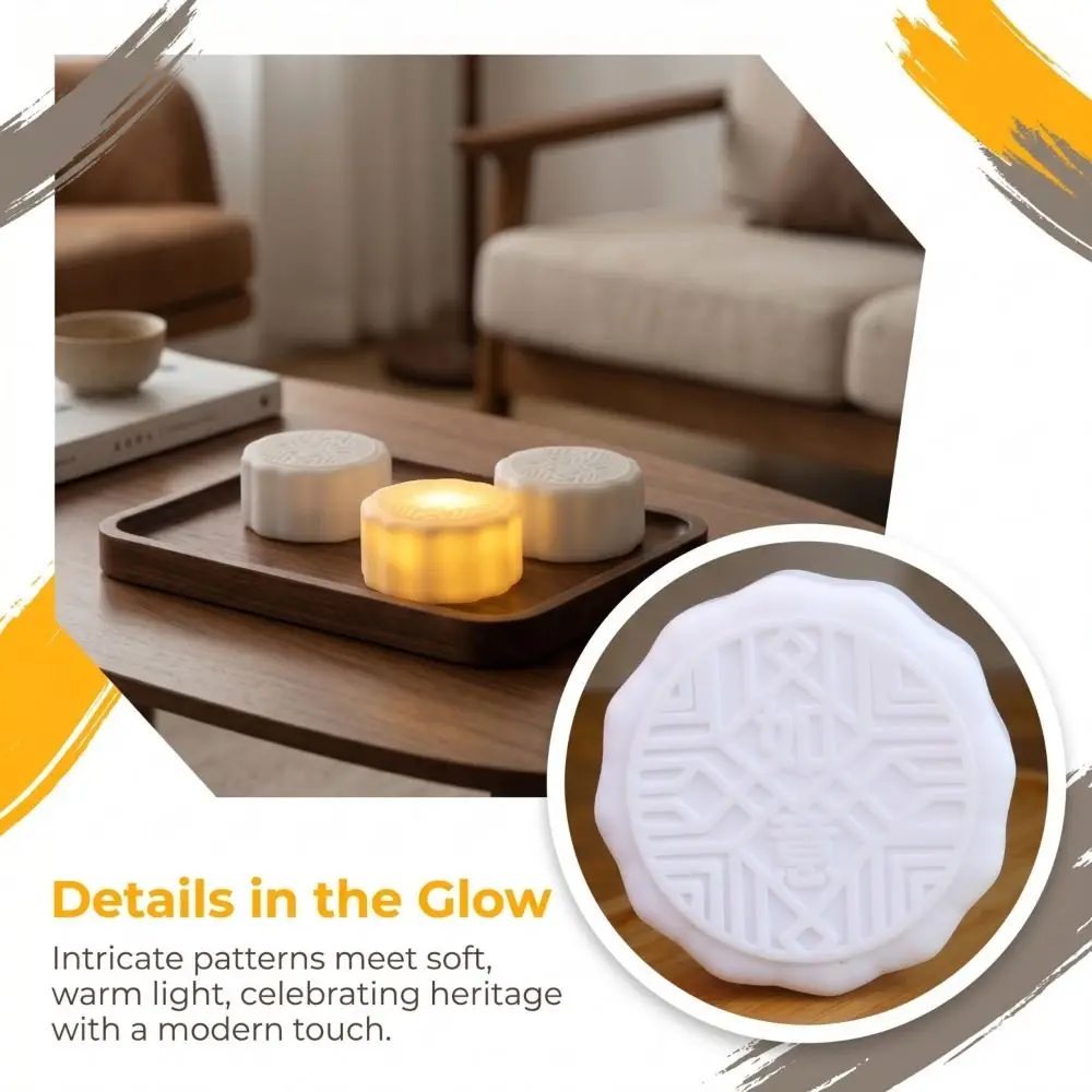 Creative-Shaped Mooncake Night Light Luxury High-End Atmosphere Creative-Shaped Night Light High-End Night Light Wonderful Gift