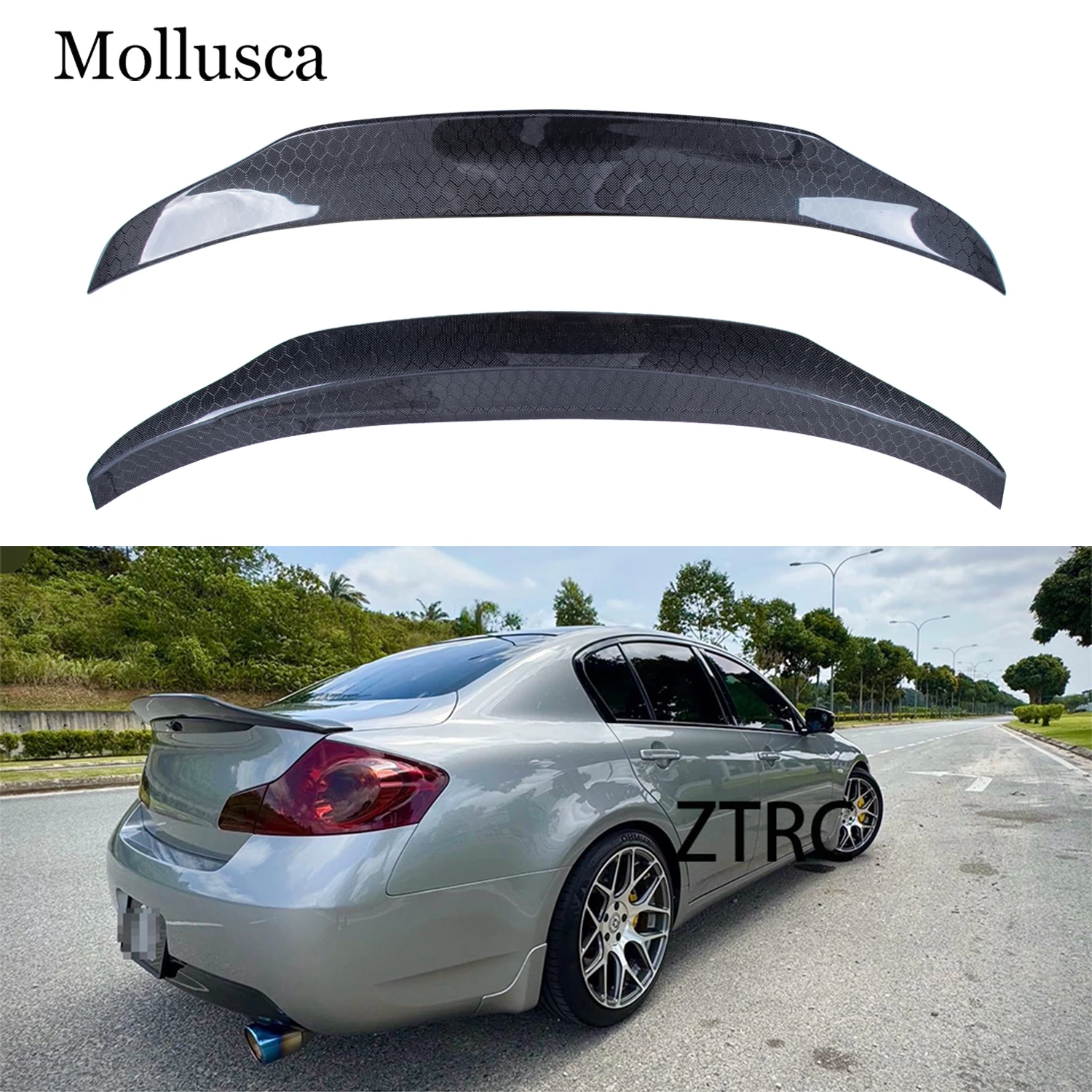 

For Infiniti G series G25 G35 G37 4Door Sedan PSM Style Honeycomb Carbon fiber Spoiler Trunk wing 2007-2014 (not for STC)