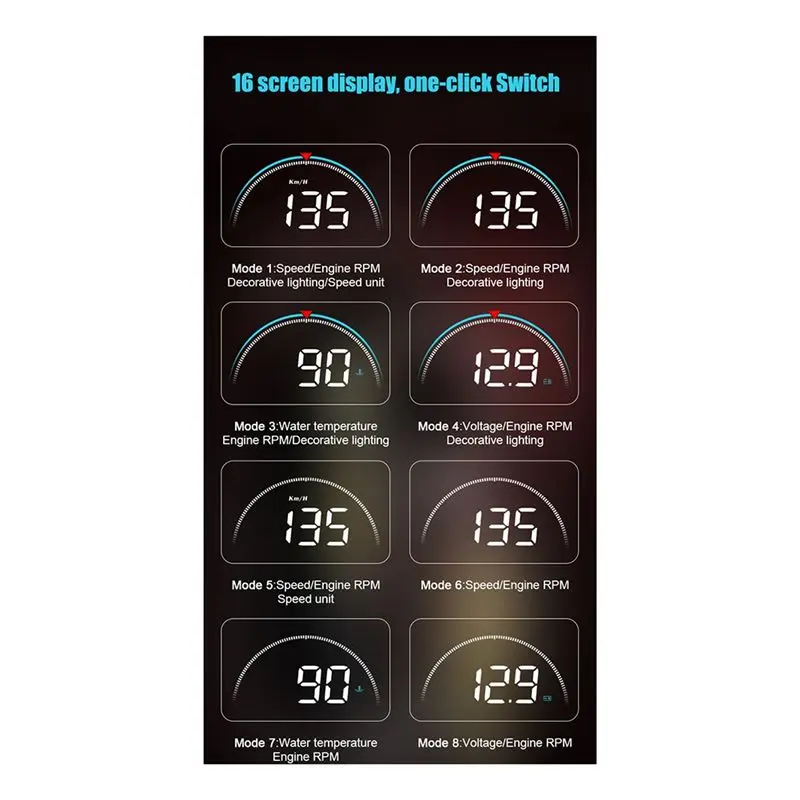 M8 HUD Head-Up Display OBD Car Display Speedometer Universal Durable Easy To Use